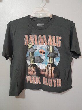 American Classics Pink Floyd Animals Gray Cropped Graphic T-Shirt Large